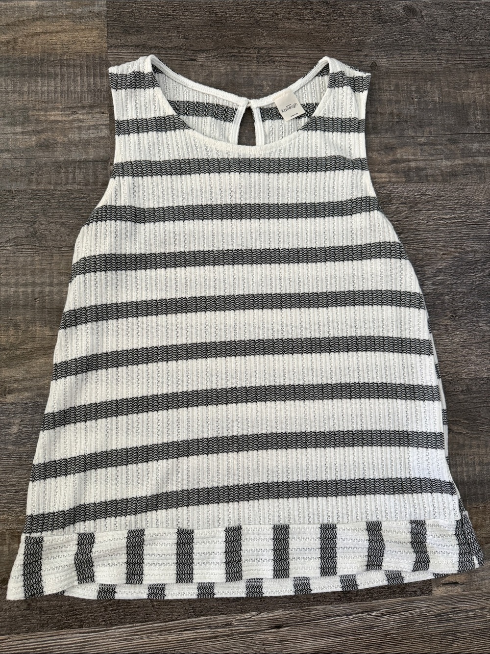 Kaileigh White & Black Striped Ribbed Tank Top